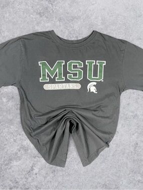 Michigan State Spartans MSU T Shirt Gray College Logo Adult Medium NCAA